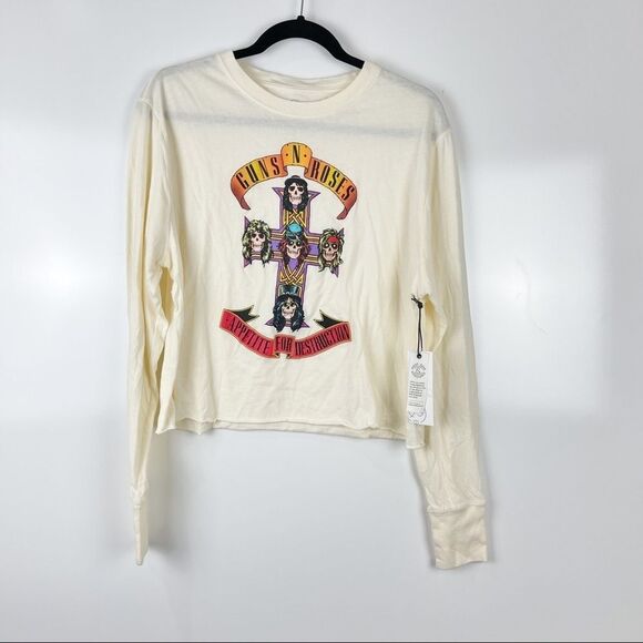 NEW Treasure & Bond Long Sleeve Crewneck Guns N Roses Band Tee Women's Sz Medium - Picture 1 of 9